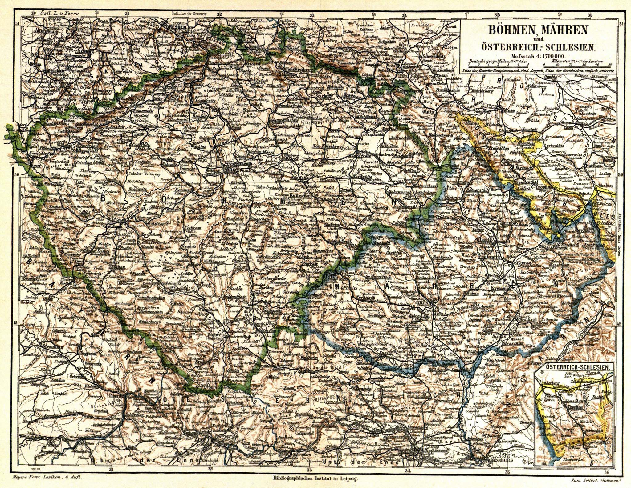Карта богемии и моравии